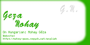 geza mohay business card