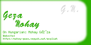 geza mohay business card